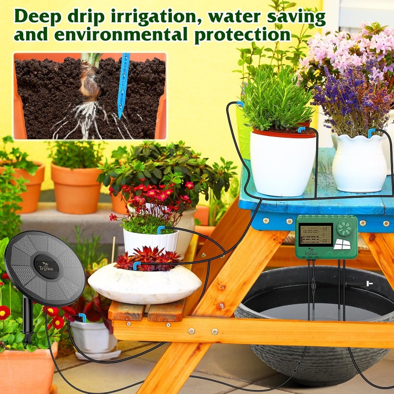 태양 관개 장비 자동 타이머가 있는 화분에 심은 식물용 - Smart Garden Watering System 리뷰 및 가격