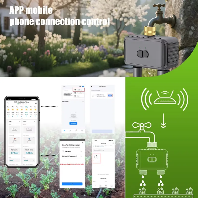 WAP01 WiFi 앱 제어 듀얼 호스 워터 타이머 스 - Gardena Smart Irrigation Control 리뷰 및 가격